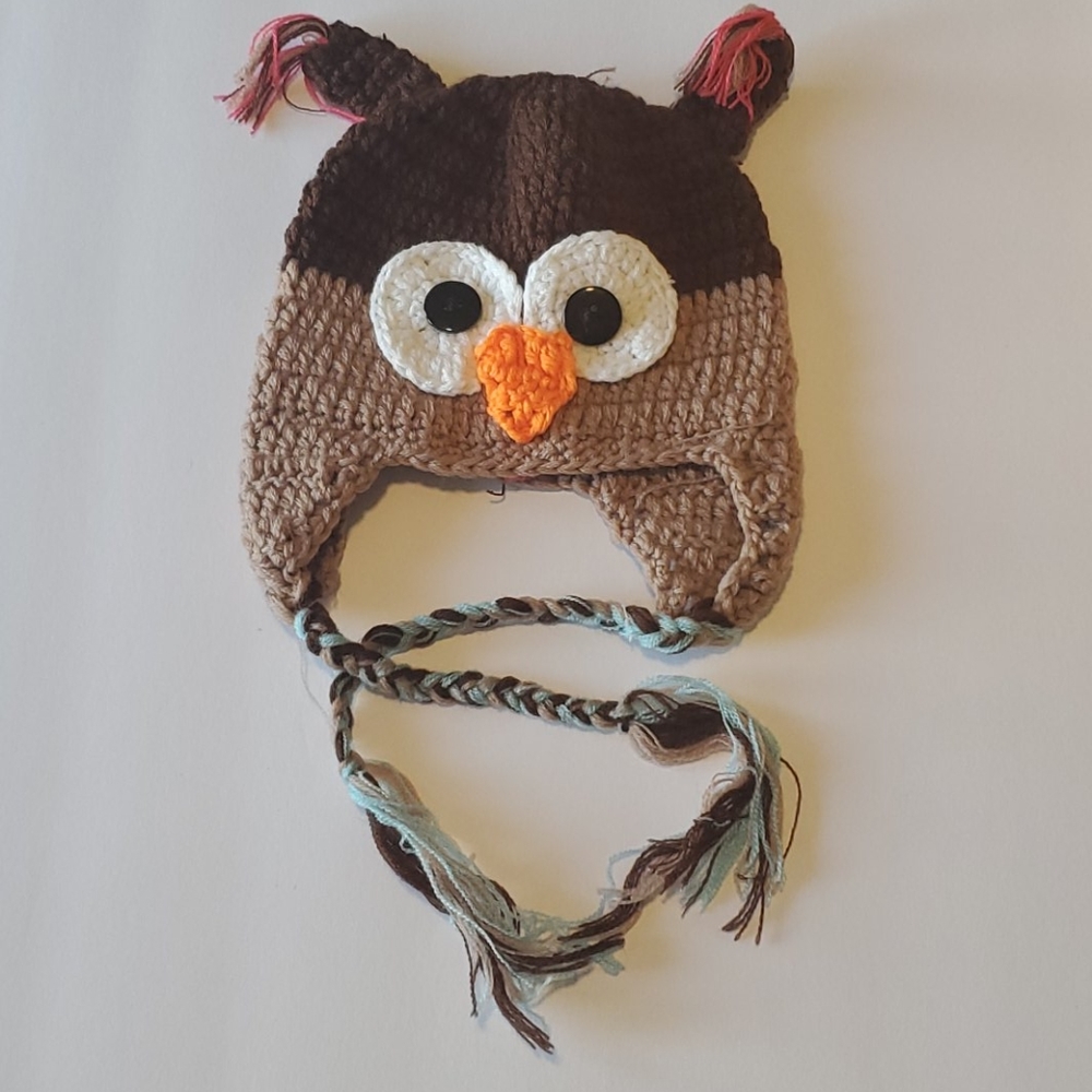 Crochet Owl Hat / Cap NWOT